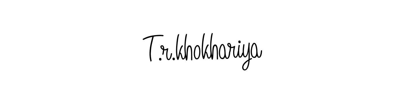 Also You can easily find your signature by using the search form. We will create T.r.khokhariya name handwritten signature images for you free of cost using Angelique-Rose-font-FFP sign style. T.r.khokhariya signature style 5 images and pictures png