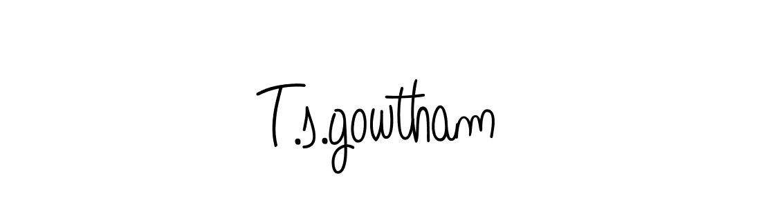You should practise on your own different ways (Angelique-Rose-font-FFP) to write your name (T.s.gowtham) in signature. don't let someone else do it for you. T.s.gowtham signature style 5 images and pictures png