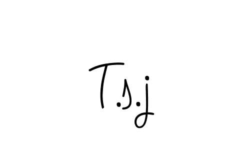 How to make T.s.j name signature. Use Angelique-Rose-font-FFP style for creating short signs online. This is the latest handwritten sign. T.s.j signature style 5 images and pictures png