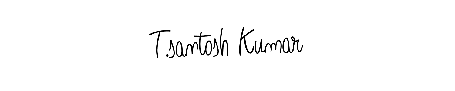 Design your own signature with our free online signature maker. With this signature software, you can create a handwritten (Angelique-Rose-font-FFP) signature for name T.santosh Kumar. T.santosh Kumar signature style 5 images and pictures png