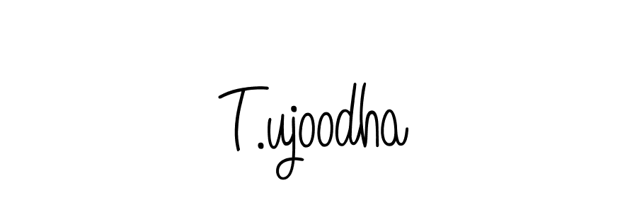 Create a beautiful signature design for name T.ujoodha. With this signature (Angelique-Rose-font-FFP) fonts, you can make a handwritten signature for free. T.ujoodha signature style 5 images and pictures png