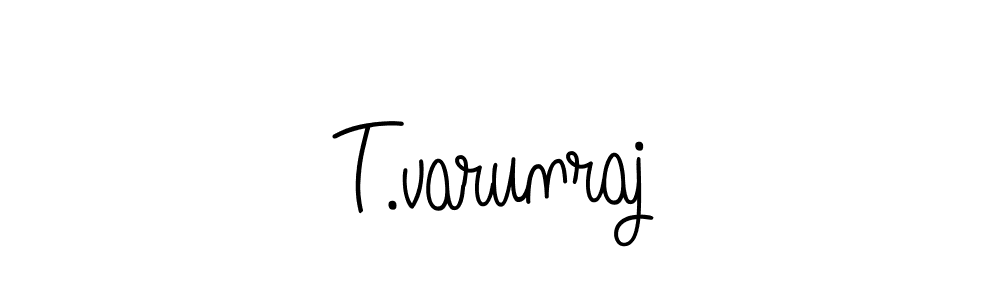 How to make T.varunraj name signature. Use Angelique-Rose-font-FFP style for creating short signs online. This is the latest handwritten sign. T.varunraj signature style 5 images and pictures png