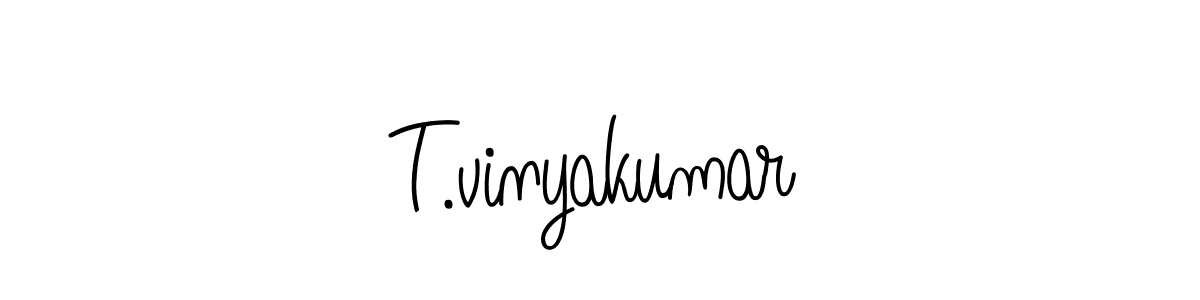 The best way (Angelique-Rose-font-FFP) to make a short signature is to pick only two or three words in your name. The name T.vinyakumar include a total of six letters. For converting this name. T.vinyakumar signature style 5 images and pictures png