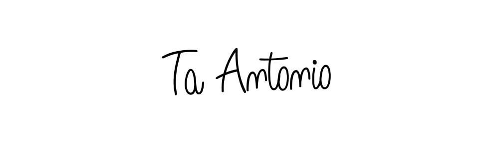 Make a beautiful signature design for name Ta Antonio. With this signature (Angelique-Rose-font-FFP) style, you can create a handwritten signature for free. Ta Antonio signature style 5 images and pictures png
