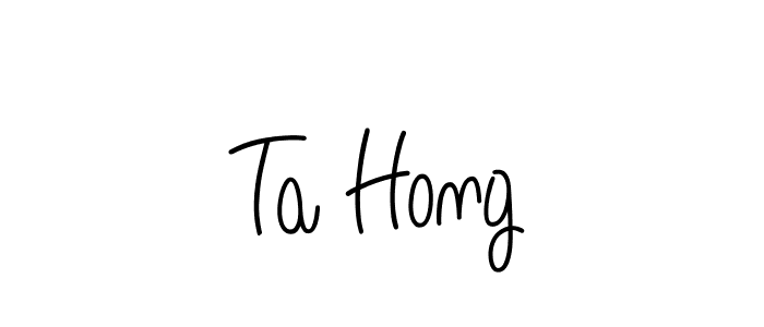 Use a signature maker to create a handwritten signature online. With this signature software, you can design (Angelique-Rose-font-FFP) your own signature for name Ta Hong. Ta Hong signature style 5 images and pictures png