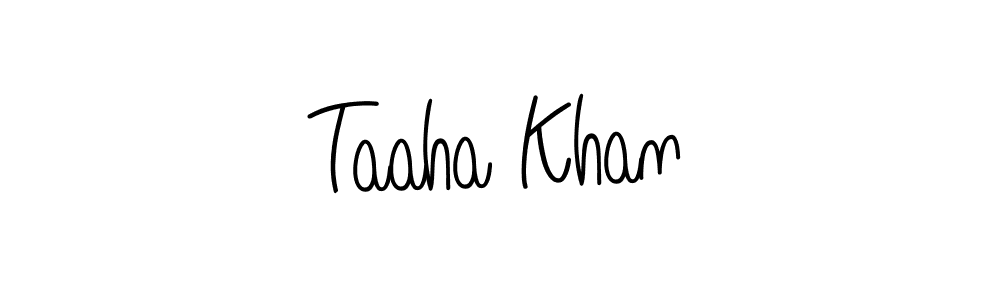 Design your own signature with our free online signature maker. With this signature software, you can create a handwritten (Angelique-Rose-font-FFP) signature for name Taaha Khan. Taaha Khan signature style 5 images and pictures png