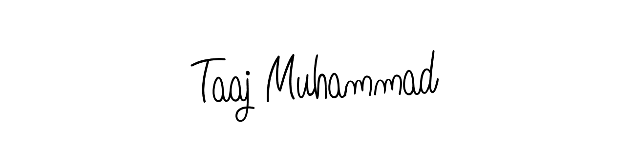 The best way (Angelique-Rose-font-FFP) to make a short signature is to pick only two or three words in your name. The name Taaj Muhammad include a total of six letters. For converting this name. Taaj Muhammad signature style 5 images and pictures png