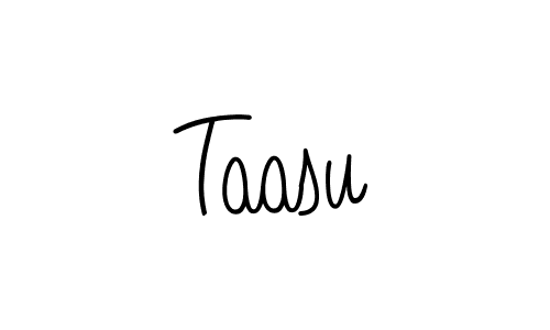 Make a beautiful signature design for name Taasu. With this signature (Angelique-Rose-font-FFP) style, you can create a handwritten signature for free. Taasu signature style 5 images and pictures png