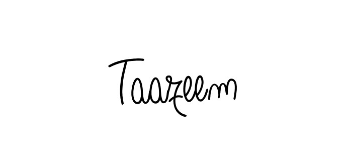 Use a signature maker to create a handwritten signature online. With this signature software, you can design (Angelique-Rose-font-FFP) your own signature for name Taazeem. Taazeem signature style 5 images and pictures png