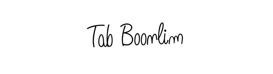 Make a beautiful signature design for name Tab Boonlim. With this signature (Angelique-Rose-font-FFP) style, you can create a handwritten signature for free. Tab Boonlim signature style 5 images and pictures png