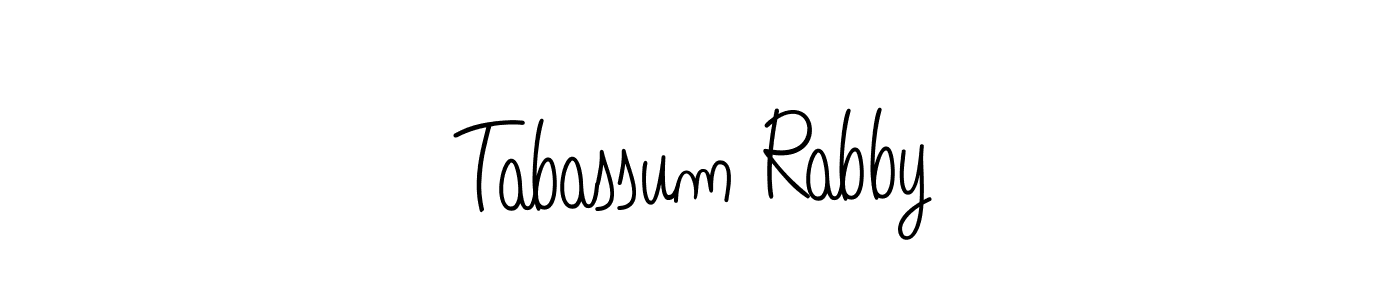 Use a signature maker to create a handwritten signature online. With this signature software, you can design (Angelique-Rose-font-FFP) your own signature for name Tabassum Rabby. Tabassum Rabby signature style 5 images and pictures png