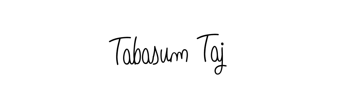 Use a signature maker to create a handwritten signature online. With this signature software, you can design (Angelique-Rose-font-FFP) your own signature for name Tabasum Taj. Tabasum Taj signature style 5 images and pictures png