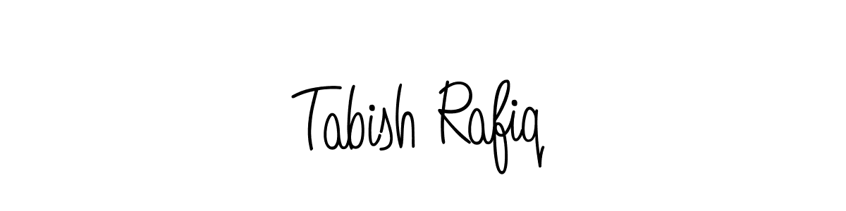 You should practise on your own different ways (Angelique-Rose-font-FFP) to write your name (Tabish Rafiq) in signature. don't let someone else do it for you. Tabish Rafiq signature style 5 images and pictures png