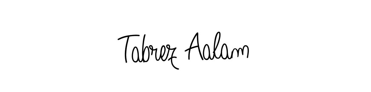 The best way (Angelique-Rose-font-FFP) to make a short signature is to pick only two or three words in your name. The name Tabrez Aalam include a total of six letters. For converting this name. Tabrez Aalam signature style 5 images and pictures png