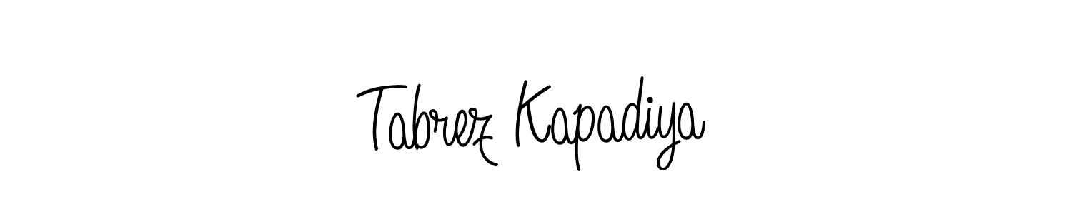 The best way (Angelique-Rose-font-FFP) to make a short signature is to pick only two or three words in your name. The name Tabrez Kapadiya include a total of six letters. For converting this name. Tabrez Kapadiya signature style 5 images and pictures png