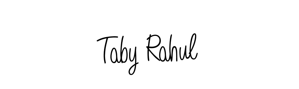 The best way (Angelique-Rose-font-FFP) to make a short signature is to pick only two or three words in your name. The name Taby Rahul include a total of six letters. For converting this name. Taby Rahul signature style 5 images and pictures png