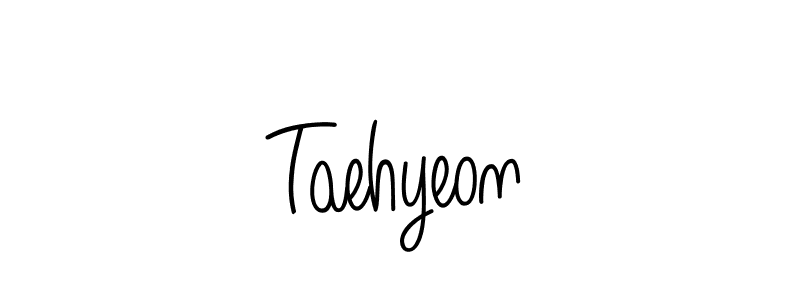 Design your own signature with our free online signature maker. With this signature software, you can create a handwritten (Angelique-Rose-font-FFP) signature for name Taehyeon. Taehyeon signature style 5 images and pictures png