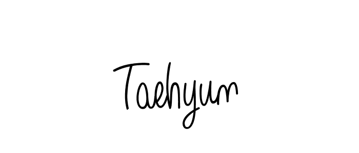 Design your own signature with our free online signature maker. With this signature software, you can create a handwritten (Angelique-Rose-font-FFP) signature for name Taehyun. Taehyun signature style 5 images and pictures png