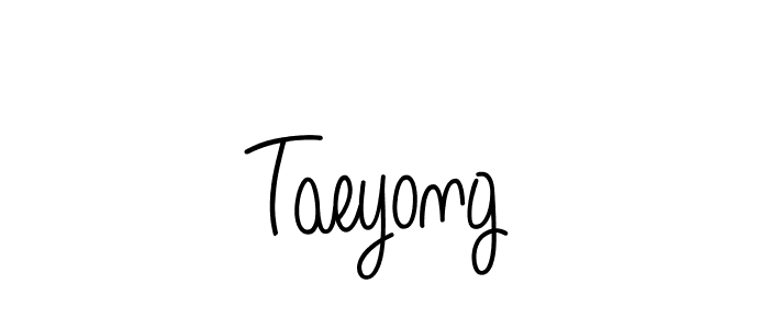 Taeyong stylish signature style. Best Handwritten Sign (Angelique-Rose-font-FFP) for my name. Handwritten Signature Collection Ideas for my name Taeyong. Taeyong signature style 5 images and pictures png