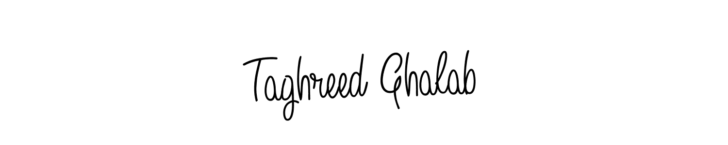 Make a beautiful signature design for name Taghreed Ghalab. With this signature (Angelique-Rose-font-FFP) style, you can create a handwritten signature for free. Taghreed Ghalab signature style 5 images and pictures png