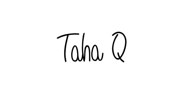 How to make Taha Q name signature. Use Angelique-Rose-font-FFP style for creating short signs online. This is the latest handwritten sign. Taha Q signature style 5 images and pictures png
