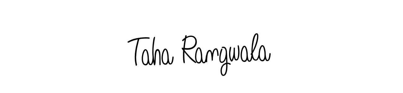 How to make Taha Rangwala name signature. Use Angelique-Rose-font-FFP style for creating short signs online. This is the latest handwritten sign. Taha Rangwala signature style 5 images and pictures png