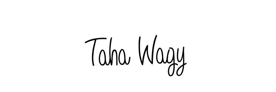 The best way (Angelique-Rose-font-FFP) to make a short signature is to pick only two or three words in your name. The name Taha Wagy include a total of six letters. For converting this name. Taha Wagy signature style 5 images and pictures png