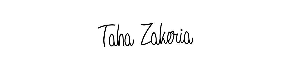 Create a beautiful signature design for name Taha Zakeria. With this signature (Angelique-Rose-font-FFP) fonts, you can make a handwritten signature for free. Taha Zakeria signature style 5 images and pictures png