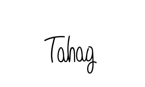 Use a signature maker to create a handwritten signature online. With this signature software, you can design (Angelique-Rose-font-FFP) your own signature for name Tahag. Tahag signature style 5 images and pictures png