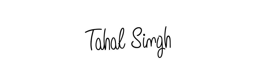 The best way (Angelique-Rose-font-FFP) to make a short signature is to pick only two or three words in your name. The name Tahal Singh include a total of six letters. For converting this name. Tahal Singh signature style 5 images and pictures png