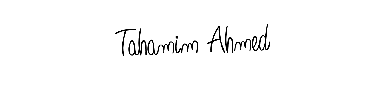 Use a signature maker to create a handwritten signature online. With this signature software, you can design (Angelique-Rose-font-FFP) your own signature for name Tahamim Ahmed. Tahamim Ahmed signature style 5 images and pictures png