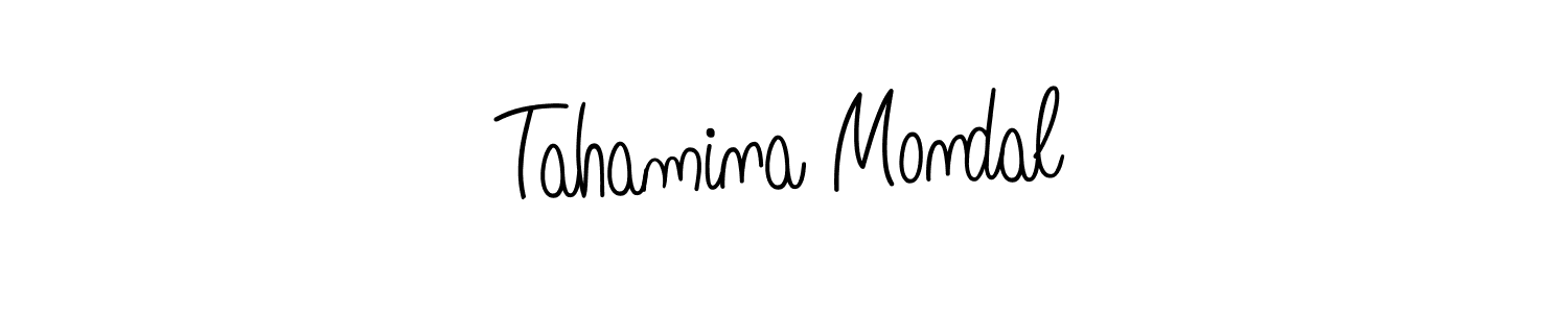 Make a beautiful signature design for name Tahamina Mondal. With this signature (Angelique-Rose-font-FFP) style, you can create a handwritten signature for free. Tahamina Mondal signature style 5 images and pictures png