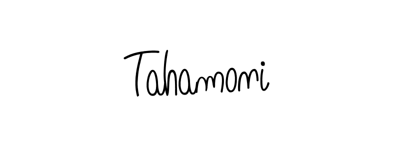 The best way (Angelique-Rose-font-FFP) to make a short signature is to pick only two or three words in your name. The name Tahamoni include a total of six letters. For converting this name. Tahamoni signature style 5 images and pictures png