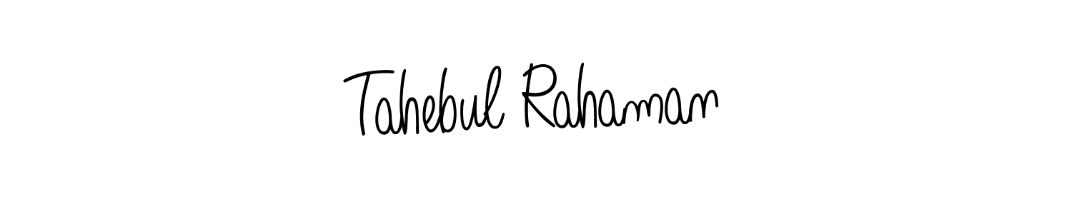 Use a signature maker to create a handwritten signature online. With this signature software, you can design (Angelique-Rose-font-FFP) your own signature for name Tahebul Rahaman. Tahebul Rahaman signature style 5 images and pictures png