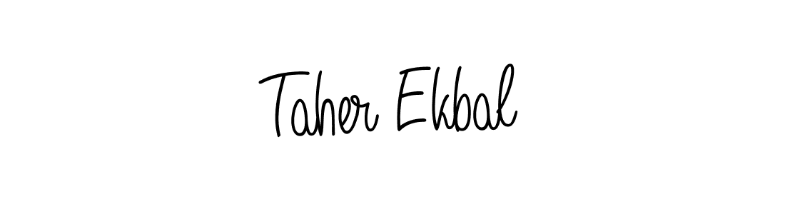 Design your own signature with our free online signature maker. With this signature software, you can create a handwritten (Angelique-Rose-font-FFP) signature for name Taher Ekbal. Taher Ekbal signature style 5 images and pictures png