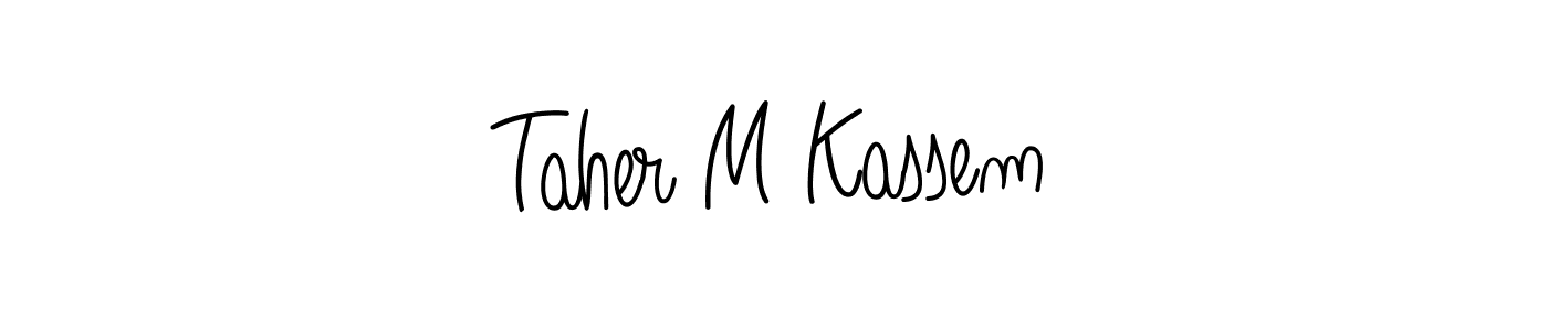 How to make Taher M Kassem signature? Angelique-Rose-font-FFP is a professional autograph style. Create handwritten signature for Taher M Kassem name. Taher M Kassem signature style 5 images and pictures png