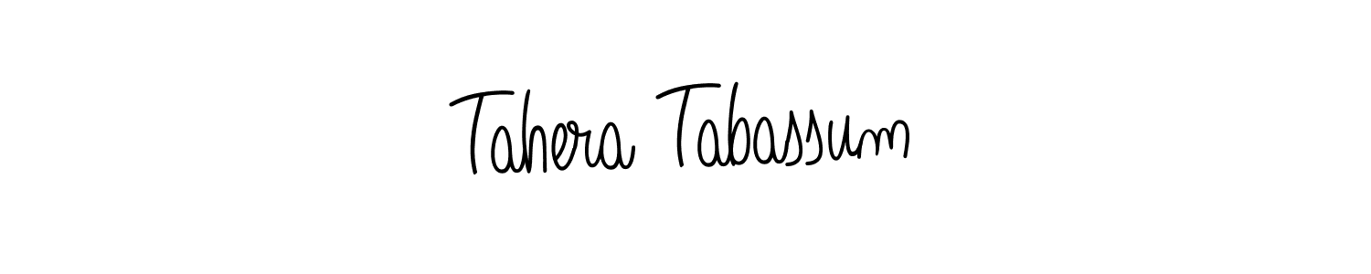 Make a beautiful signature design for name Tahera Tabassum. With this signature (Angelique-Rose-font-FFP) style, you can create a handwritten signature for free. Tahera Tabassum signature style 5 images and pictures png