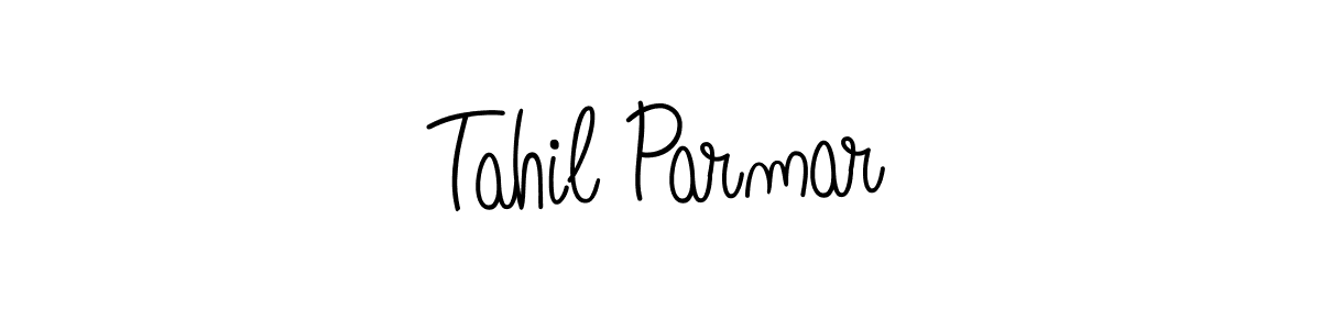 Use a signature maker to create a handwritten signature online. With this signature software, you can design (Angelique-Rose-font-FFP) your own signature for name Tahil Parmar. Tahil Parmar signature style 5 images and pictures png