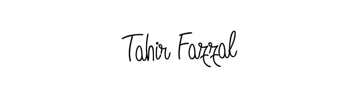 You should practise on your own different ways (Angelique-Rose-font-FFP) to write your name (Tahir Fazzal) in signature. don't let someone else do it for you. Tahir Fazzal signature style 5 images and pictures png