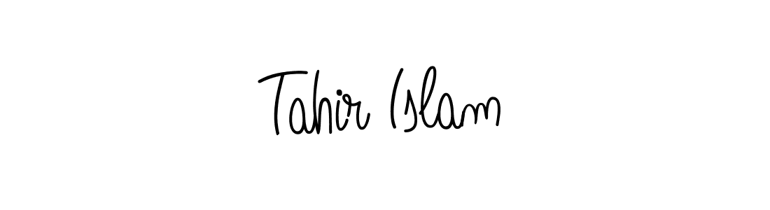 Use a signature maker to create a handwritten signature online. With this signature software, you can design (Angelique-Rose-font-FFP) your own signature for name Tahir Islam. Tahir Islam signature style 5 images and pictures png