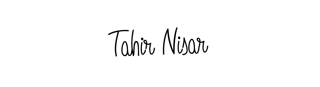You should practise on your own different ways (Angelique-Rose-font-FFP) to write your name (Tahir Nisar) in signature. don't let someone else do it for you. Tahir Nisar signature style 5 images and pictures png
