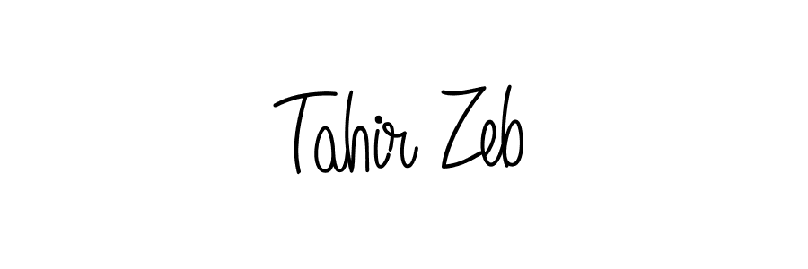 Make a beautiful signature design for name Tahir Zeb. With this signature (Angelique-Rose-font-FFP) style, you can create a handwritten signature for free. Tahir Zeb signature style 5 images and pictures png