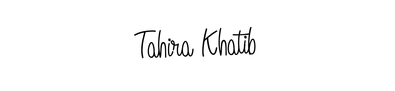You should practise on your own different ways (Angelique-Rose-font-FFP) to write your name (Tahira Khatib) in signature. don't let someone else do it for you. Tahira Khatib signature style 5 images and pictures png