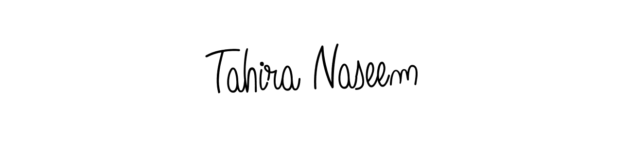Use a signature maker to create a handwritten signature online. With this signature software, you can design (Angelique-Rose-font-FFP) your own signature for name Tahira Naseem. Tahira Naseem signature style 5 images and pictures png