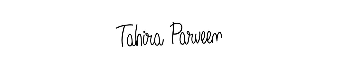 Make a beautiful signature design for name Tahira Parveen. With this signature (Angelique-Rose-font-FFP) style, you can create a handwritten signature for free. Tahira Parveen signature style 5 images and pictures png