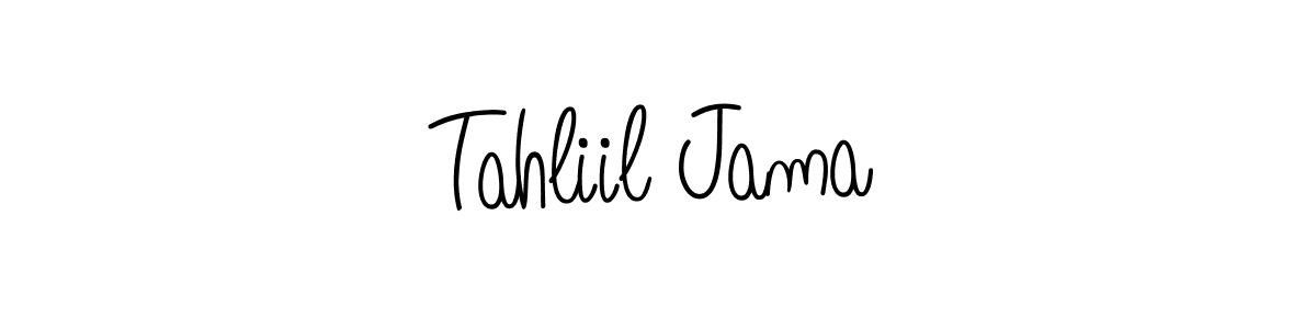 You should practise on your own different ways (Angelique-Rose-font-FFP) to write your name (Tahliil Jama) in signature. don't let someone else do it for you. Tahliil Jama signature style 5 images and pictures png