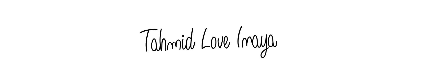 How to make Tahmid Love Inaya name signature. Use Angelique-Rose-font-FFP style for creating short signs online. This is the latest handwritten sign. Tahmid Love Inaya signature style 5 images and pictures png