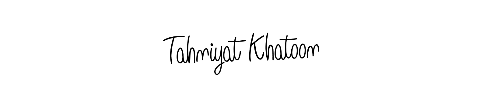 How to make Tahniyat Khatoon name signature. Use Angelique-Rose-font-FFP style for creating short signs online. This is the latest handwritten sign. Tahniyat Khatoon signature style 5 images and pictures png