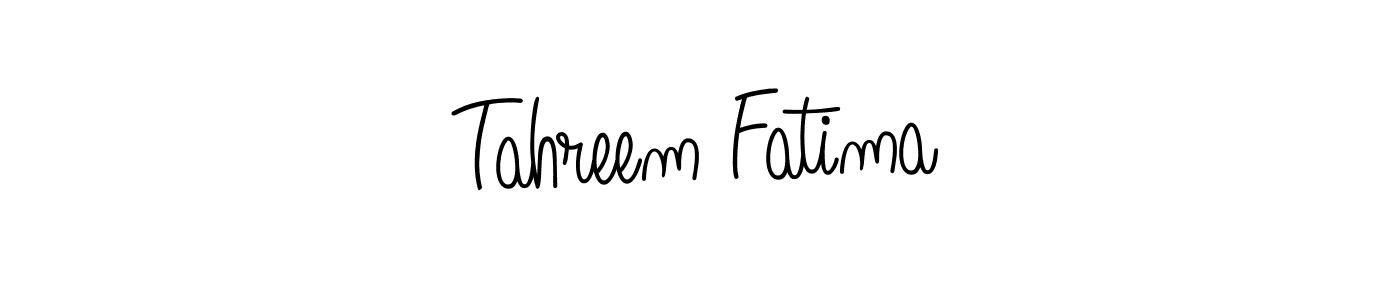 Make a beautiful signature design for name Tahreem Fatima. With this signature (Angelique-Rose-font-FFP) style, you can create a handwritten signature for free. Tahreem Fatima signature style 5 images and pictures png