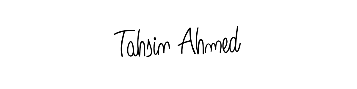 You should practise on your own different ways (Angelique-Rose-font-FFP) to write your name (Tahsin Ahmed) in signature. don't let someone else do it for you. Tahsin Ahmed signature style 5 images and pictures png
